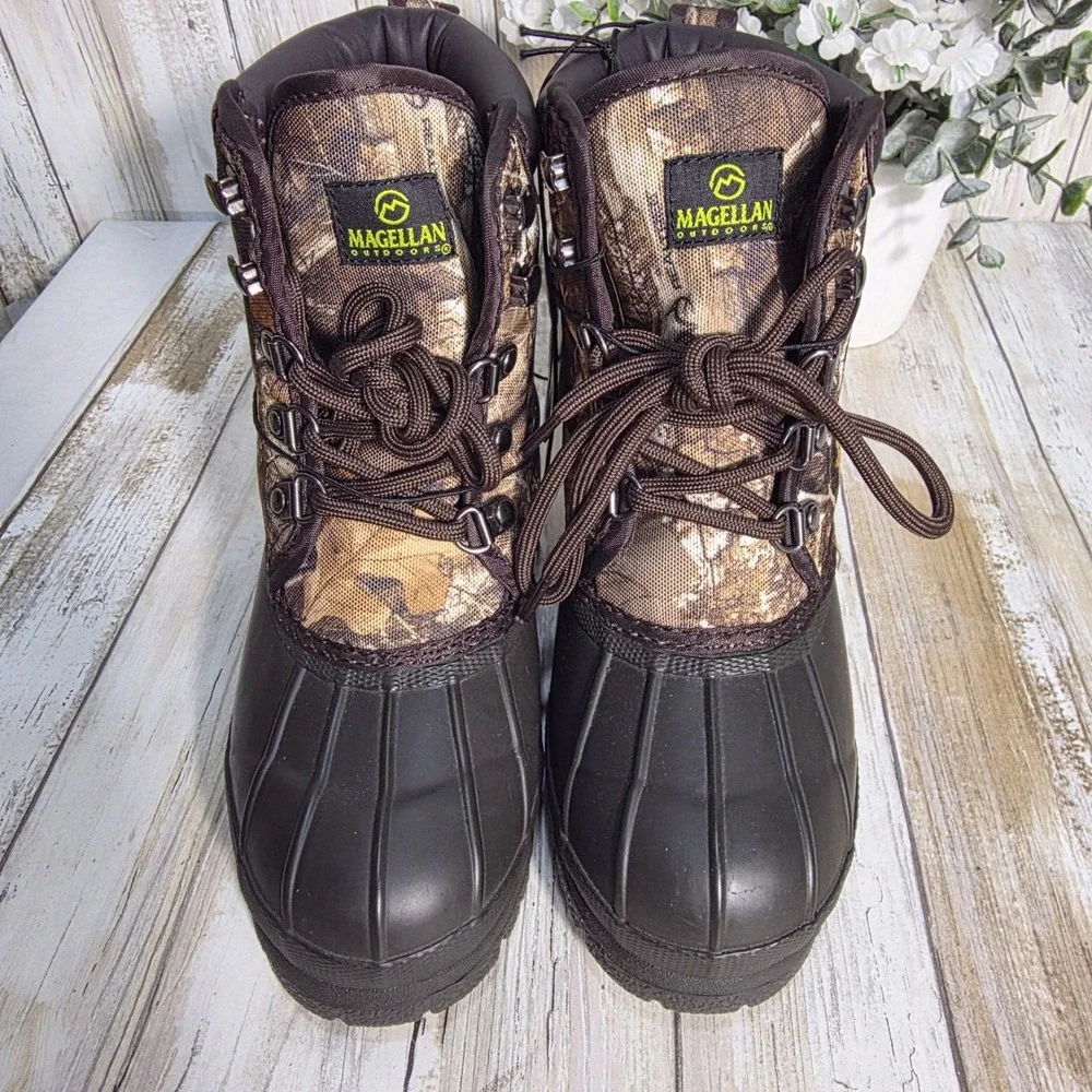 Magellan Outdoors Youth Boys 1 Camo Winter Duck Boots Realtree Edge 157861 NEW